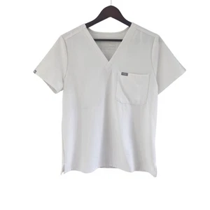 Figs Catarina One-Pocket Scrub Top Optic White V Neck Womens Size M - Picture 1 of 7