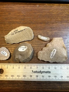 5 Neolithic AustraIia Aboriginal Stone tools with collection Locations Noted - Foto 1 di 4