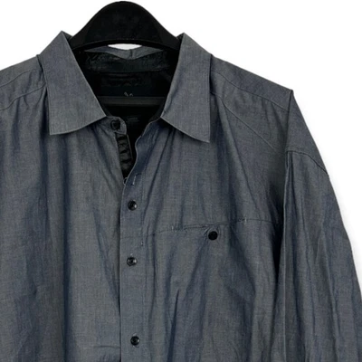 Marc Ecko Cut & Sew Men's XXL Flip Cuff Button Up Long Sleeve Shirt Blue *read - Image 1 of 4