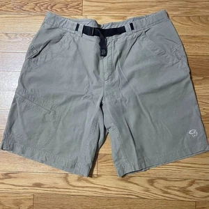Mountain Hardwear Men Hiking Camping Stone Gray Shorts Belted Nylon Used - Picture 1 of 3