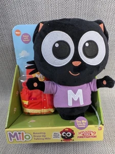 Milo Amazing Dress Up Talking Plush Toy Firefighter Outfit Bandai Namco 18m+ - Picture 1 of 3