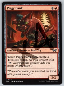 x4 Piggy Bank U Duskmourn: House of Horror 148 NM Artifact Creature — Boar Toy N - Picture 1 of 2
