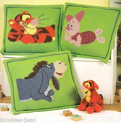 Disney pooh pillow afghan sets knitting pattern booklet Cuddle & Snooze Sets - Image 1 of 2