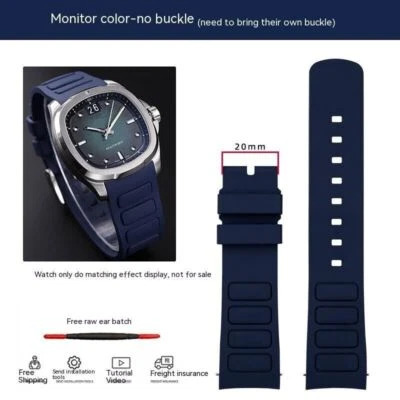 22mm Fit for Mido Multifort TV Series M049526 Rubber Watch Band M049 Bracelet - Image 1 of 4