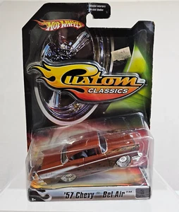 '06 Hot Wheels Custom Classics 57 Chevy Bel Air Brown Flames Alley Rats MOC 1:50 - Picture 1 of 10