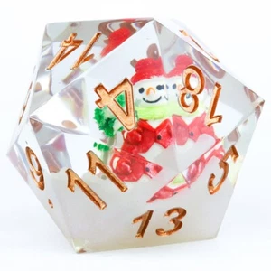 Dice and Gaming Accessories Polyhedral RPG Sets 54mm D20: Scenic - Snowman - Picture 1 of 1