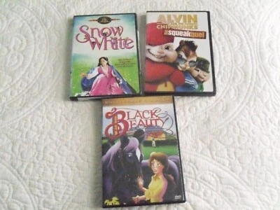 SNOW WHITE (LIVE), BLACK BEAUTY & ALVIN & THE CHIPMUNKS SQUEAKQUEL DVDS GOOD CON - Image 1 of 2