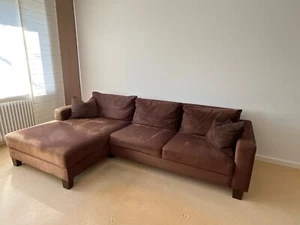 Ecksofa mit Bettkasten, 280 x90-160 cm, Höhe 75 cm, braun, gepflegter Zustand. - Bild 1 von 4