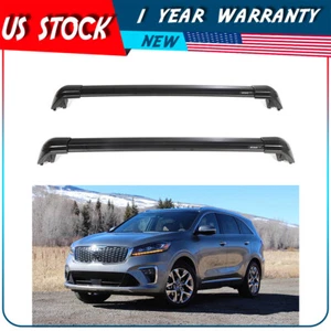 Black Aluminum Roof Rack Set Cross Bar For 2014-2019 KIA Sorento Luggage Carrier - Picture 1 of 18