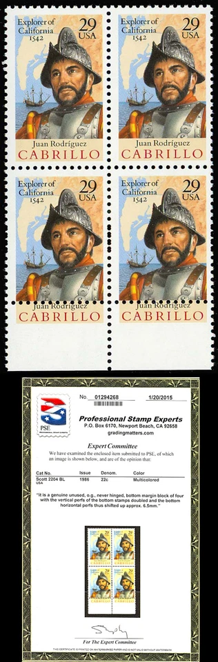 2704 Double perforations and misplaced pins ERROR - PSE Cert - Stuart Katz - Image 1 of 1