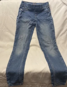Justice Slim Mid Rise Girl’s Jean Leggings Size 14 Distressed Medium Blue - Picture 1 of 13