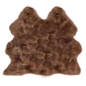 Brown Genuine Sheepskin Rug Side by Side Extra Large UK Made Luxury - Picture 1 of 1