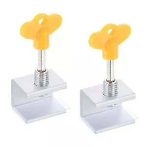 Window Locks, 2 Sets Sliding Security Stopper with Key Aluminum Alloy 5/8" Ad... - Picture 1 of 5