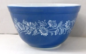 Pyrex Blue Colonial Mist 1,5 Pint Rührschüssel 5,5 Zoll 70er Vintage Corning USA - Bild 1 von 6