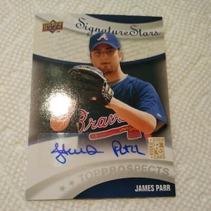 James Parr 2009 UD Top Prospects AUTOGRAPH ROOKIE CARD #198 Atlanta Braves