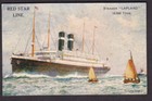 Shipping Red Star Line LAPLAND artist Charles Dixon postcard - Titanic