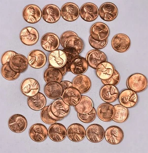 1955-D Lincoln Wheat Penny Cent - BU Roll - Picture 1 of 2