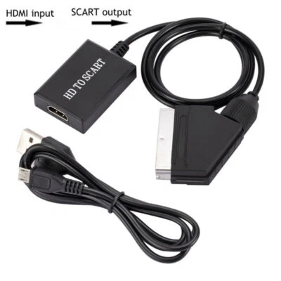 HDMI zu auf Scart Konverter Kabel Video Audio Adapter Wandler für HD TV DVD RF - Bild 1 von 4