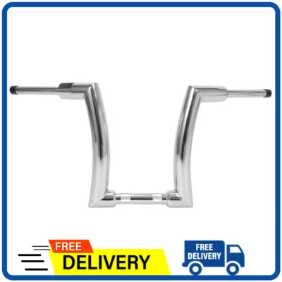 Chrome 14 Inch Ape Handlebars For Harley Davidson Motorcycle Silver Foto 1 de 4