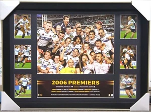 BRISBANE BRONCOS 2006 NRL PREMIERS PRINT FRAMED - DARREN LOCKYER - Picture 1 of 1