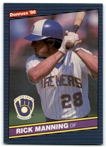 1986 Donruss Rick Manning Milwaukee Brewers #368 - Picture 1 of 2