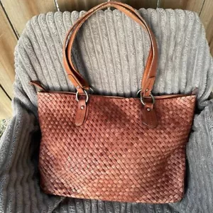 Bolso de hombro de cuero tejido NINO BOSSI TOTE - Imagen 1 de 11