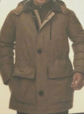 RAINFOREST MENS MICRO OXFORD HERITAGE PARKA COAT WITH HOODIE TOBACCO LARGE OLIVE - Image 1 of 2