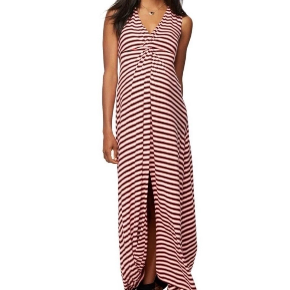 NWT RACHEL ZOE for A PEA IN THE POD Sleeveless Striped Maxi Dress Pink White Lg - Image 1 of 4