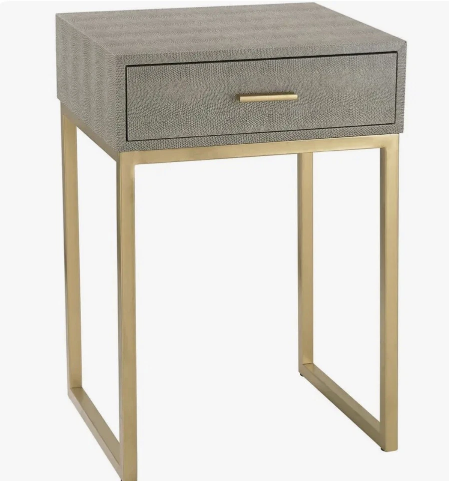 Sterling Industries Shagreen 24 X 16 inch Gray with Gold Accent Table - Image 1 of 2