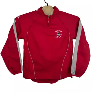 Majestic Oakville Pullover Mens XS Red 2in1 Top Windbreaker 1/4 Zip Vintage - Picture 1 of 16