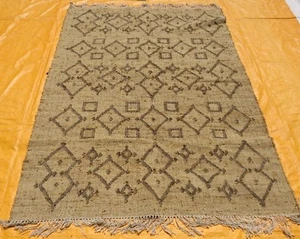 Handmade Jute Kilim Dhurrie Hand-Woven Kelim 7x7 ft Turkish Oriental Area Rug - Picture 1 of 5