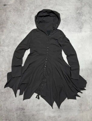 Rundholdz 黑色标签前卫不对称长夹克女式 S 码深灰色 — 第 1/4 张图片