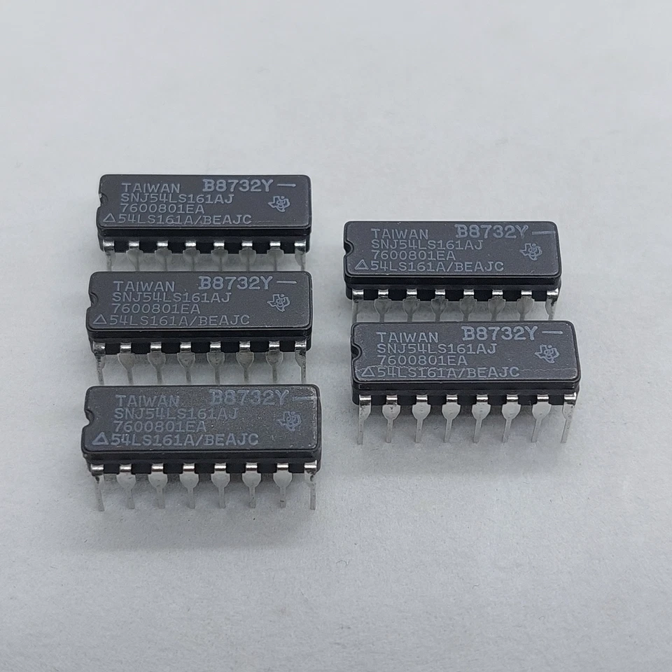 SN74LS161AN  SNJ54LS161AJ TEXAS SYNCHRONOUS 4-BIT COUNTER IC X 5PCS - Image 1 of 1