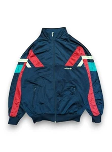 Adidas Vintage Tracksuit Top Light Jacket Full Zip 80s Retro Men's XL - Picture 1 of 6