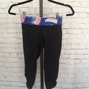 Ivivva Lululemon Girls Leggings Size 10 Galaxy Print Zipper Back Pocket - Picture 1 of 6