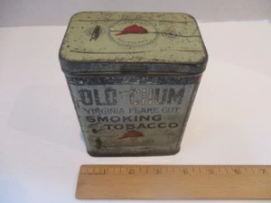 VINTAGE OLD CHUM VIRGINIA FLAKE CUT TOBACCO TIN - Foto 1 di 8