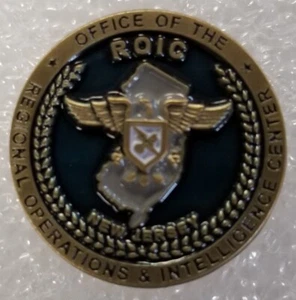 NJSP ROIC Inteligencia de Operaciones Regionales Ctr Nueva Jersey 1.25" SOMBRERO / SOLAPA Pin - Imagen 1 de 4