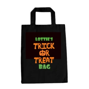 Borsa nera naturale personalizzata Halloween dolcetto o scherzetto - Foto 1 di 1