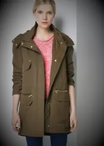 Mango Parka Jacke Mantel mit Steppweste Weste 3 in 1 Kapuze oversize Khaki S NEU - Bild 1 von 8