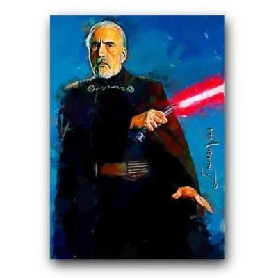 2017 COUNT DOOKU STAR-WARS 7/25 ORIGINAL PRINT ART SKETCH CARD ARTIST SIGNED - Image 1 of 2