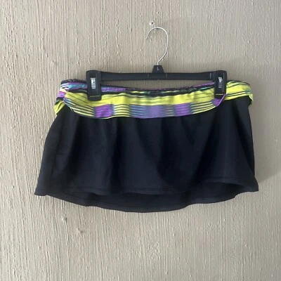 Kenneth Cole Reaction Women's Black purple Swim Skirt Bottom Swimwear Size L - Image 1 of 4