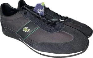 NEU Herren Lacoste Eckig Schwarz Leder/Synthetik/Textil Turnschuhe Größe 13 - Bild 1 von 11