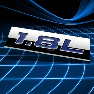 METAL 3D EMBLEM DECAL LOGO TRIM BADGE STICKER POLISHED CHROME BLUE 1.8L 1.8 L - Bild 1 von 3