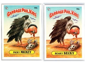 99a Beaky BECKY & 99b Picky MICKEY 1986 Topps Garbage Pail Kids GPK OS3 💎 Set - Picture 1 of 3