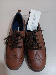 Carter's Kind Jungen Oxford braune elegante Schuhe Größe 12 NEU mit Etikett - Bild 1 von 8
