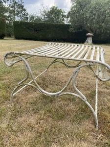 Rare Antique French Wrought Iron Garden Side Table / Footstool – Curved Design - Picture 1 of 8