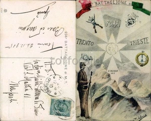 PROPAGANDA WW1-234� BATTAGLIONE MILIZIA TERRITORIALE-TRENTO E TRIESTE-C95-117 - Bild 1 von 1