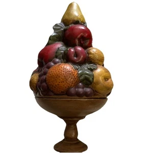 Vintage 1967 handgefertigt bemalt Keramik Obst Topiary Küche Esszimmer Dekor 9" hoch - Bild 1 von 6