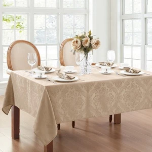 Caiden Elegance Damask Waterproof, Stain & Wrinkle Resistant Fabric Tableclot... - Picture 1 of 6