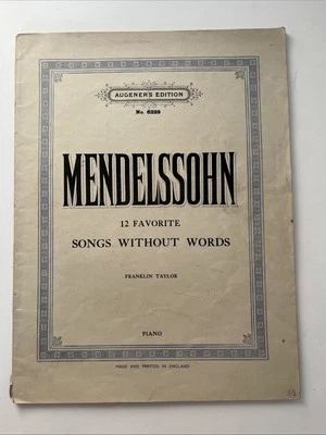 Mendelssohn 12 Favorite Songs Without Words  Sheet Music For Piano - Image 1 of 4